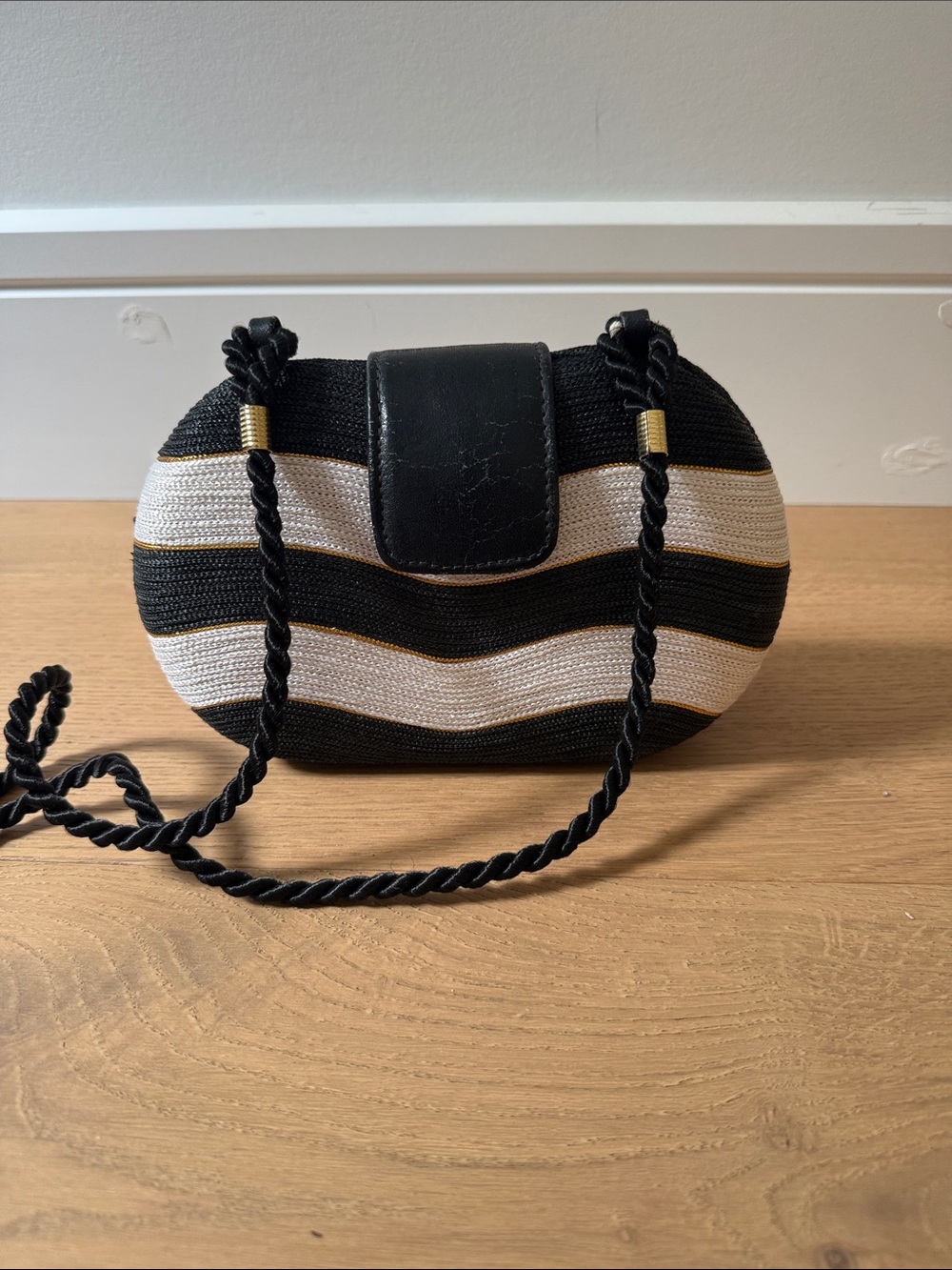 Black and White Striped Women’s Shoulder Bag